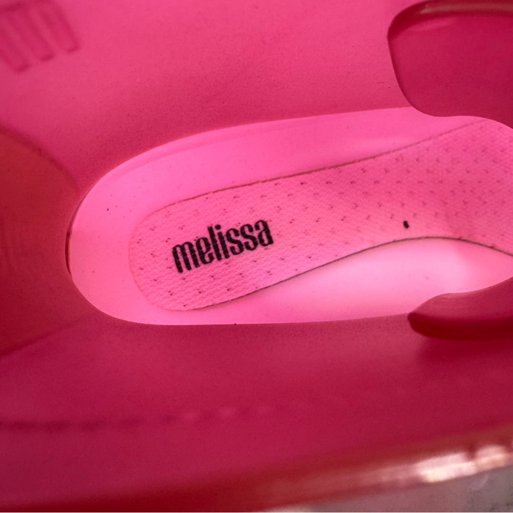MELISSA Coturno Translucent Platform Lace Up Combat Boots HOT PINK-ORANGE / 7 US - Picture 11 of 14